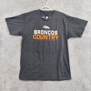Denver Broncos Country T-Shirt Men's Large Fanatics NFL Gray Cotton Soft Tee‎